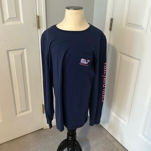 This is a navy with hot pink accents Vineyard Vines long sleeve in a size medium